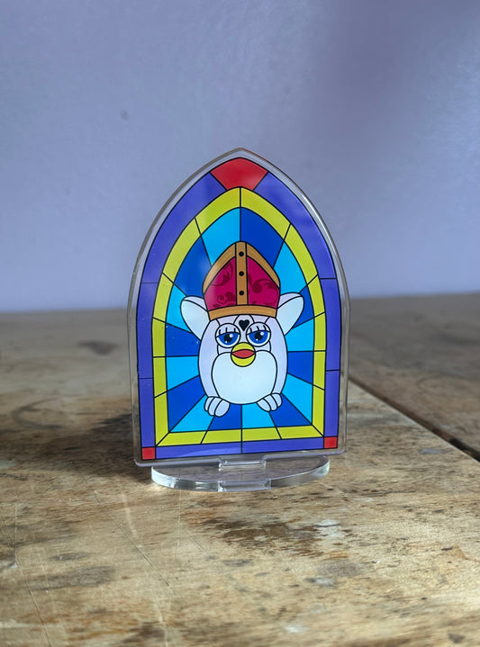 Furby Pope Stained Glass Standee